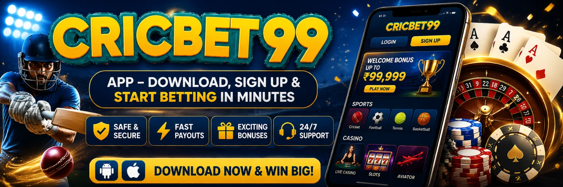 Cricbet99 App Banner