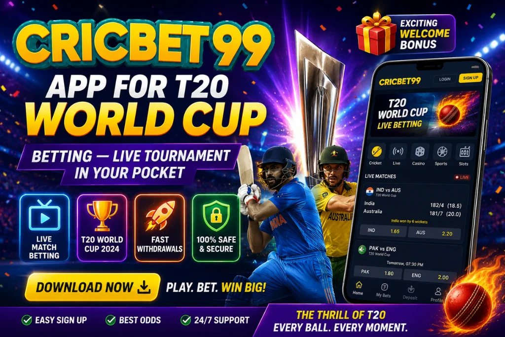 Cricbet99 App for T20 World Cup Betting